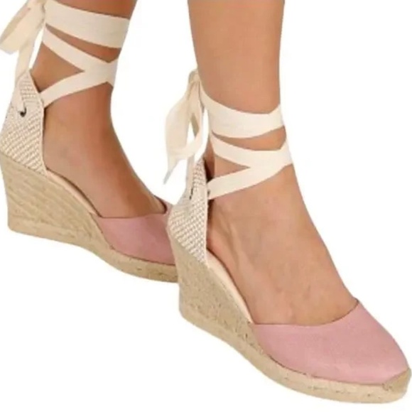 SOLUDOS Marseille Rosa Pink Espadrille Wedge Sandals - Picture 3 of 16